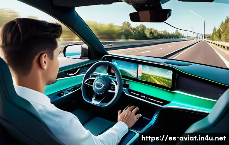 자동 조종 시스템 및 오토파일럿 - **Prompt:** A visually compelling depiction of the evolution of driving autonomy, shown through a tr...