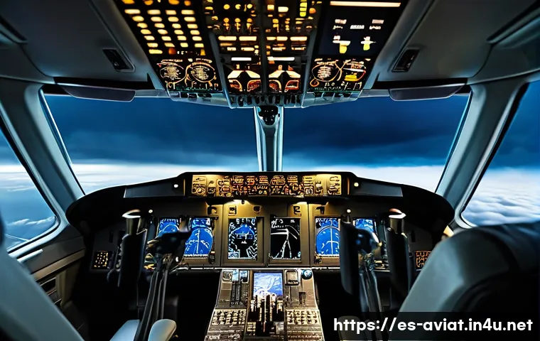 항공 기상학 및 기후 분석 - A commercial airplane flying through turbulent weather at cruising altitude, with visible dark storm...